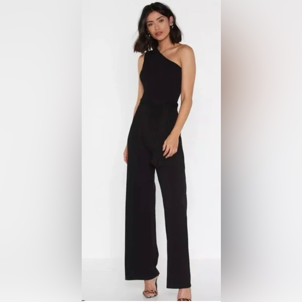 Nastygal one shoulder Black Women's Jumpsuit